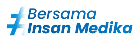 Bersama Insan Medika logo, featuring a caring partnership message between the company and its patients